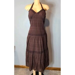 VTG Tommy Hilfiger Y2K Drop Waist Dress Women Sz 10 Granola Forest Fairy Lace